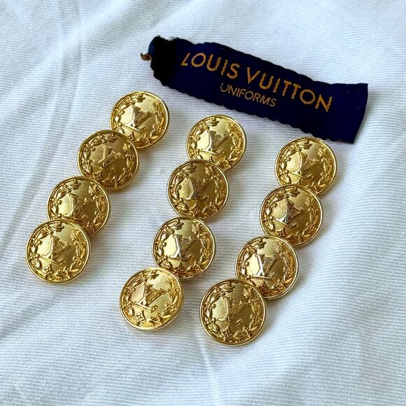 Louis Vuitton Accessories - Set of 12 Authentic Louis Vuitton Uniforms Replacement Buttons Gold Tone